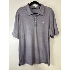 Travis Mathew Golf Polo Shirt Heathered Purple Short Sleeve Mens Size L‎